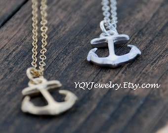 Small Silver Anchor Necklace, Sterling Silver Chain, Summer, Beach,  Graduation Gift, Birthday gift