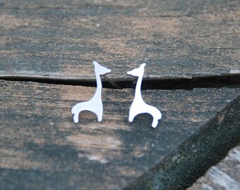 Lovely, Silver, Giraffe Studs, Sterling Silver Posts, Giraffe Posts, Giraffe Earrings, Birthday gift, sweet 16 gift