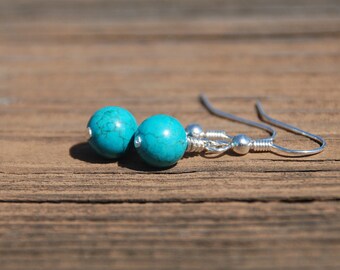 Wire Wrapped Gemstone or Pearl Earrings (Silver/Gold)