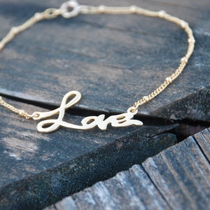 Forever LOVE Sterling Silver Chain Bracelet, Love bracelet, Sterling Silver Bracelet, Bridal Jewelry, Bridesmaids gifts, Birthday Gift image 5