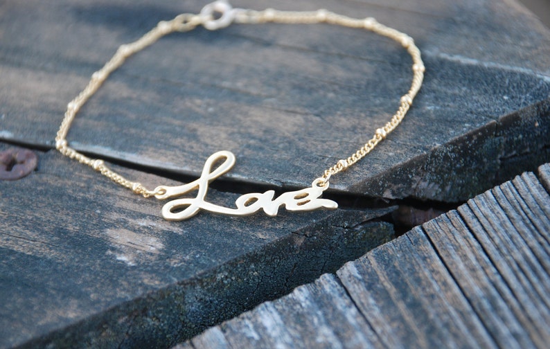 Forever LOVE Sterling Silver Chain Bracelet, Love bracelet, Sterling Silver Bracelet, Bridal Jewelry, Bridesmaids gifts, Birthday Gift image 5