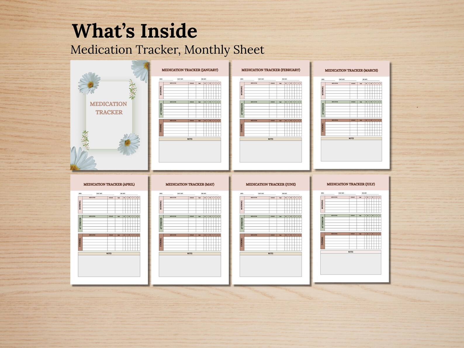 Medication Track Printable Medication Tracker Log, Printable Daily Medicine Intake Sheet ...