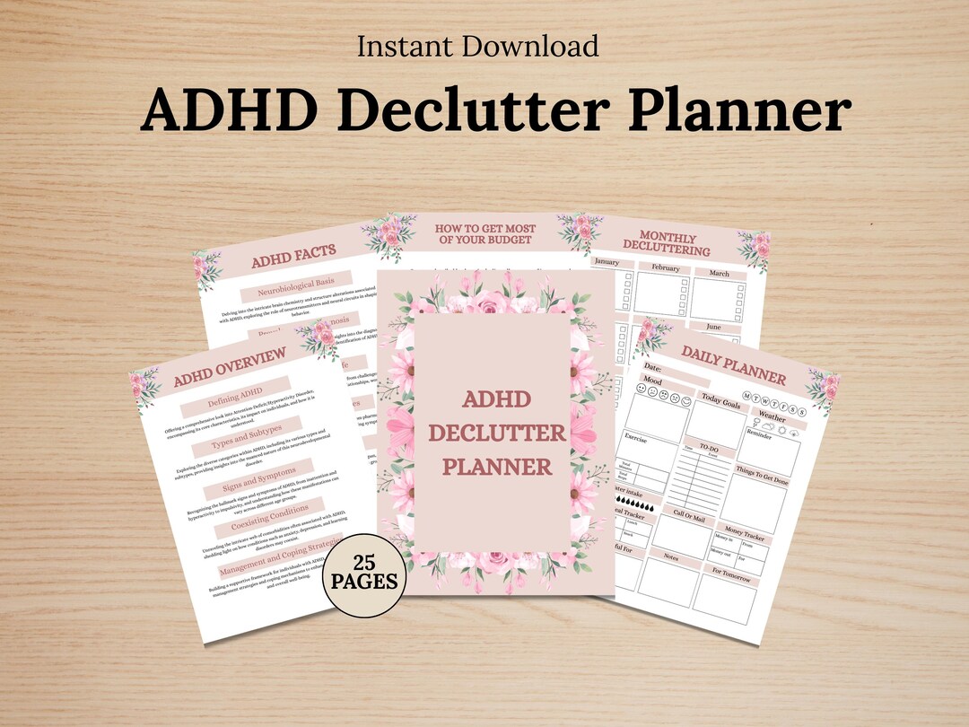 Adhd Declutter Planner, Decluttering Guide and Challenge, Declutter ...