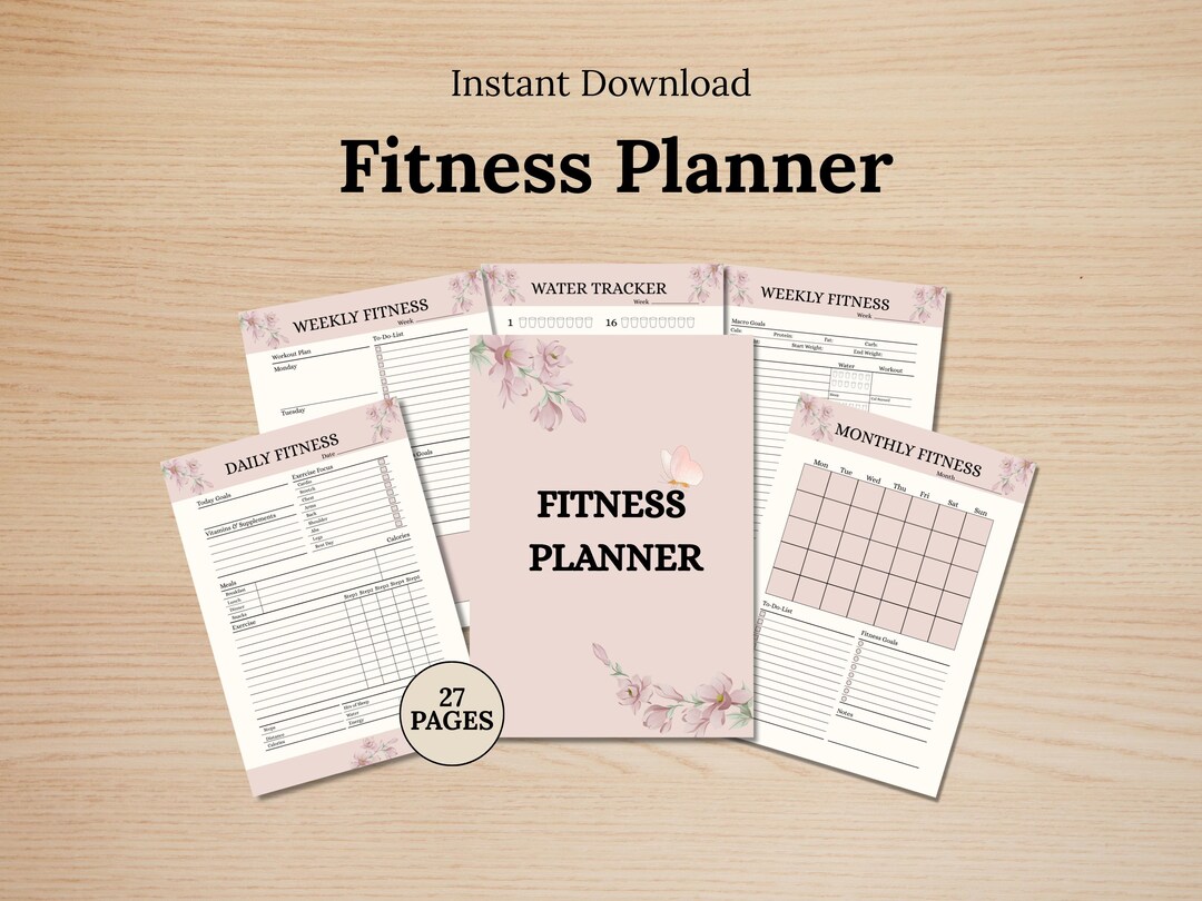 Printable Health and Fitness Planner Bundle, Fitness Planner, Weight ...
