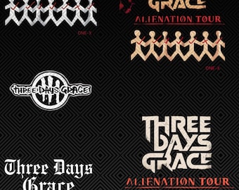 Tシャツ印刷用「Three Days Grace」PNG。デジタルダウンロード