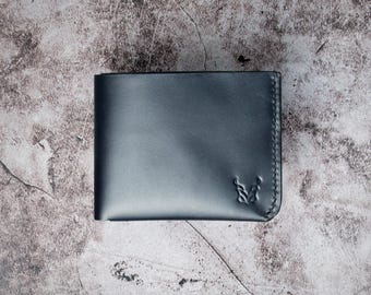 Portafoglio classico bifold in nero notte con interno in seta / Markore Assam Silk