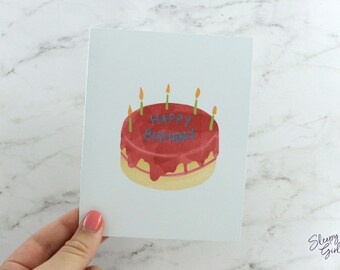 Classic Birthday Cake Greeting Card