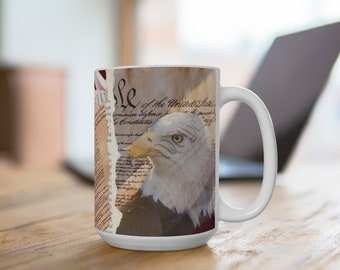 Wij de mensen-mok, Amerikaanse mok, adelaar-mok, kerstcadeau, mok Constitution