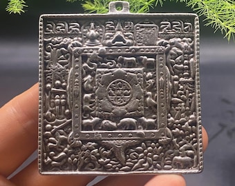Tibetan-style meteorite iron Bagua amulet for attracting wealth, bringing good fortune, and ensuring safety