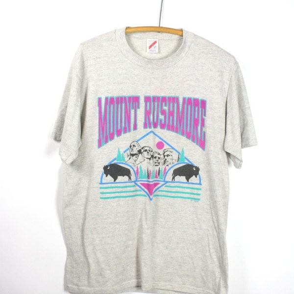 sale // Heather Gray Mount Rushmore Graphic Tee // Large