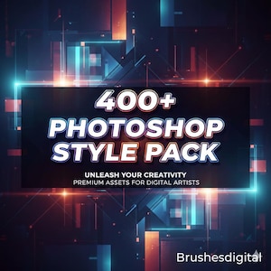 Pacote com mais de 400 estilos para Photoshop, Mega pacote de estilos para Photoshop, Pacote de estilos premium para Photoshop, Coleção de estilos para Photoshop, Photoshop moderno e clássico