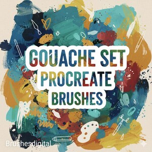 Gouache set procreate brushes,realistic brushes,Matte paint effect,classic brushes,creamy brushes,natural paint brushes,texture brushes set