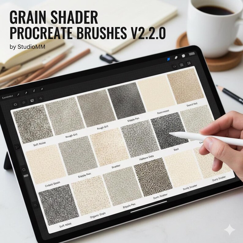 30 Grain Shader Brushes for Procreate – Ultimate Texture Pack ...