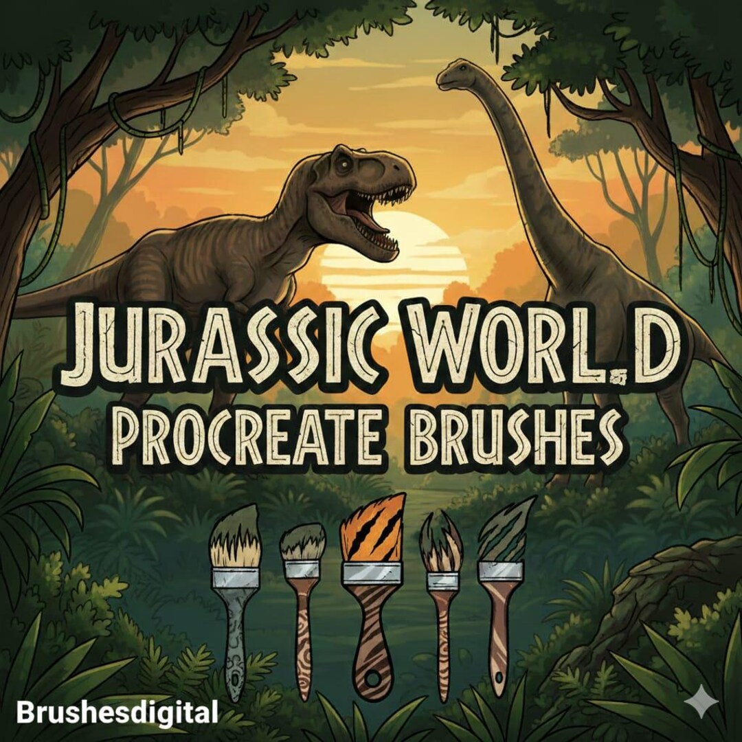 Jurassic World Brush Set for Procreate,jurassic Brushes,jurassic Era ...