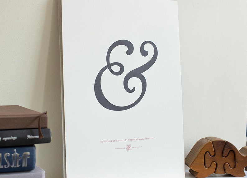 Goudy Old Style Italic Ampersand A4 Letterpress Art Print