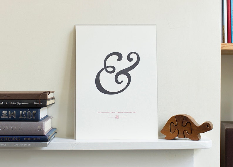 Goudy Old Style Italic Ampersand A4 Letterpress Art Print