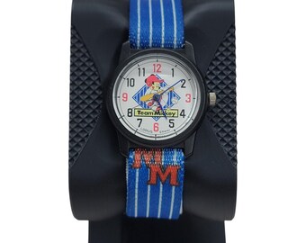 Working Vintage Lorus Disney Team Mickey Mouse Baseball Watch 90s