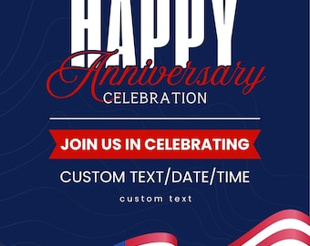 Modèle d'invitation pour 250e anniversaire des États-Unis | Modifiable le 4 juillet 2026 sur invitation | Invitation fête patriotique | Modèle Canvas à téléchargement immédiat