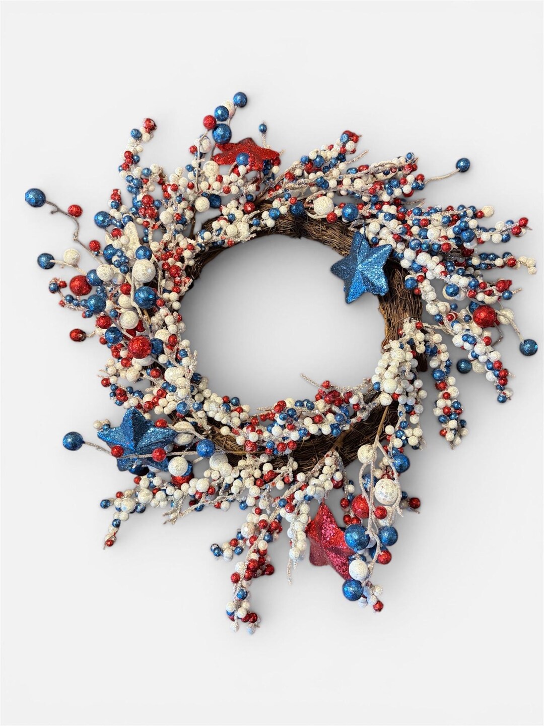 Patriotic Wreath Set | Red White Blue Door Wreath | 4th of July Decor ...