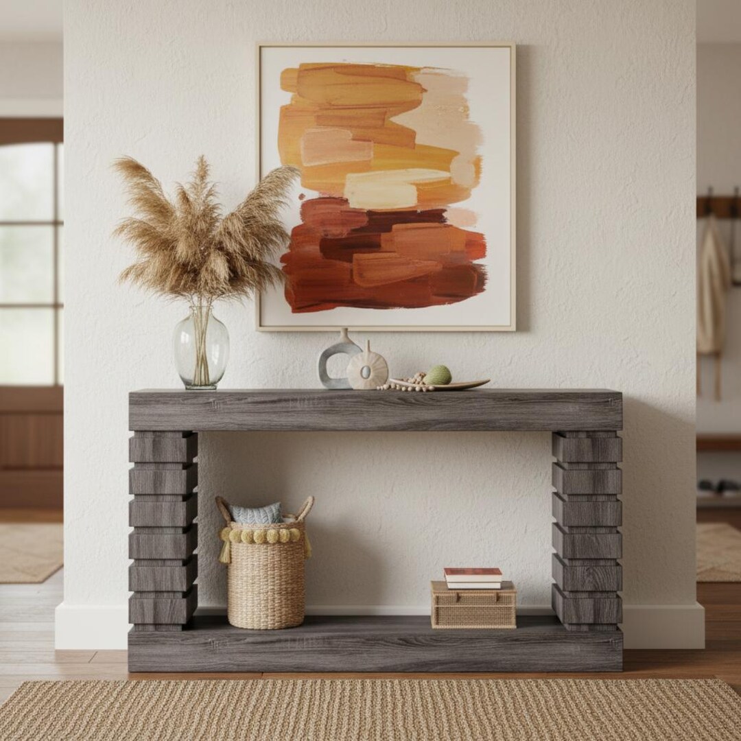 Wooden 70.8-inch Console Table With Storage – Stylish Narrow Sofa Table ...