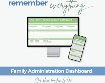 Digital Family Planner | Family Organisation System | Household Management Dashboard | Family Information Binder | Google Sheets Planner