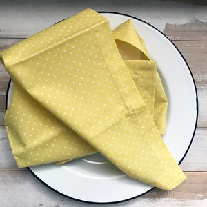 Lemon Yellow Napkin with a Modern Print, Gift for the Math Lover, Plus signs, Everyday Napkin