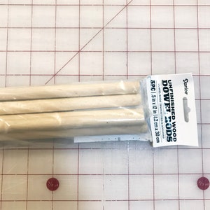 Wood Dowel Rods Pack of 5, 12 inch x 1/2 inch, Macrame, Craft Stick