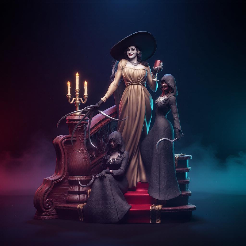 lady dimitrescu black dress Resident Evil 8 Village Lady Dimitrescu with Black Long Dress Gameplay PC Mod