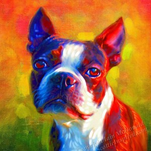 custom pet portrait of a dog from digital photo.