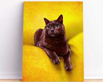 Custom Pet Portrait, Pet Portrait, Cat Portrait, Custom Cat Portrait, Custom Cat Art, Custom Cat Painting, Art