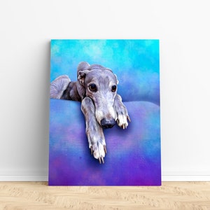 Custom Greyhound Portrait, Portrait from Your Photo, Personalized Greyhound Portrait, Greyhound Memorial Art, Commission