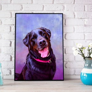 Custom Pet Portrait Drawing, Colour Pet Portrait, Personalised Pet Portrait From Your Photo