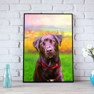 Custom Dog Portrait, Personalised Pet Portrait, Dog Lover Gift, Dog Memorial Picture, Print Your Modern Art, Colourful Pet Wall Art image 1