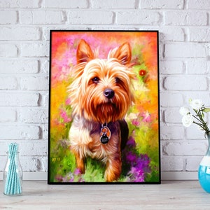 Yorkshire Terrier Portrait Custom Yorkshire Terrier Portrait Yorkshire Terrier Painting From Your Photos Yorkie Art by Iain McDonald image 1