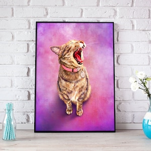 Cat Painting - Custom Cat Art from photos. Custom Cat Portrait.