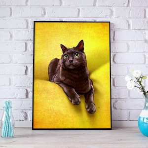 Custom Pet Portrait, Pet Portrait, Cat Portrait, Custom Cat Portrait, Custom Cat Art, Custom Cat Painting, Art