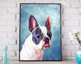 Boston Terrier Custom Portrait - Boston Terrier Painting example