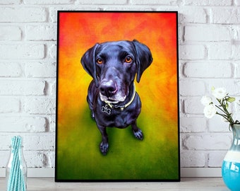 Custom Pet Painting Portrait, Classic Animal Portrait, Gift, Present Ideas, Funny, Cute, Print, Digital Male & Female, Digital Download