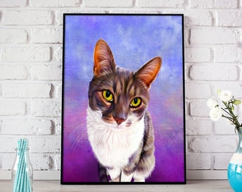 Custom Cat Portrait - your pet, my crazy RISK FREE portrait offer