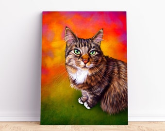 Custom Cat Portrait | Portrait from Your Photo | Personalized Cat Portrait | Cat Memorial Art | Commission Cat Art