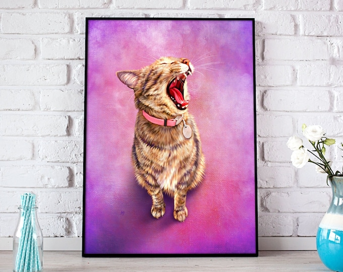 Cat Painting - Custom Cat Art from photos. Custom Cat Portrait.