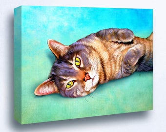 Cat Painting - Custom Cat Art from photos. Custom Cat Portrait.