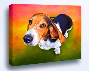 Basset Hound Portrait | Custom Basset Hound Portrait | Basset Hound Painting From Your Photos | Basset Hound Art by Iain McDonald