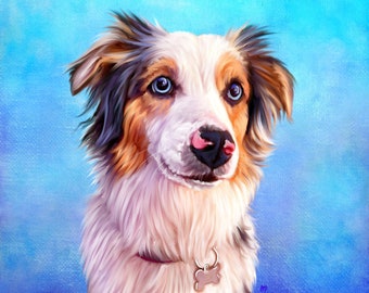 Custom pet portrait, Hand drawn digital pet portrait, Personalised pet portrait, Pet illustration, Animal portrait, Pet memorial
