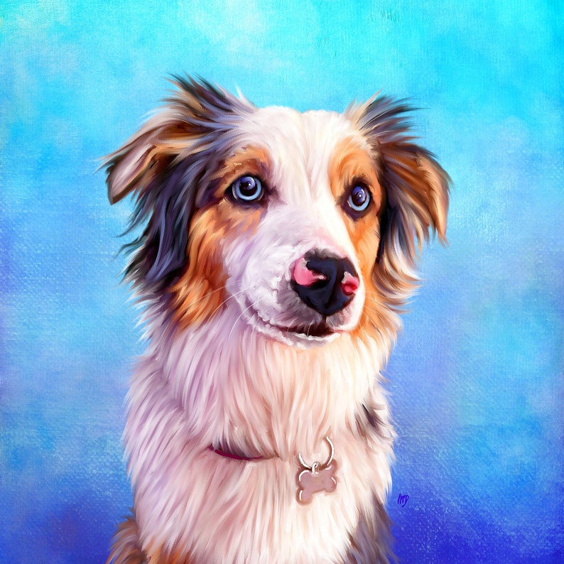 Custom pet portrait, Hand drawn digital pet portrait, Personalised pet portrait, Pet illustration, Animal portrait, Pet memorial image 1