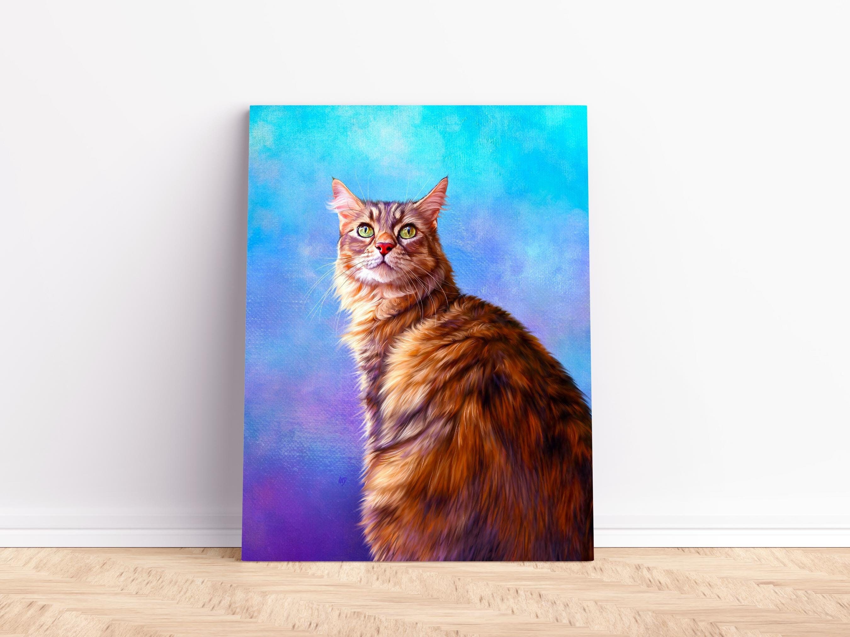 Cat Art from photos. Custom Cat Portrait.