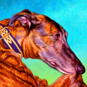 Greyhound Portrait Custom Greyhound Portrait Greyhound Painting From Your Photos Greyhound Art by Iain McDonald image 3