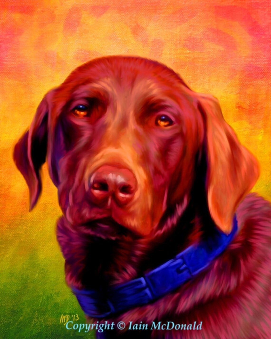 Chocolate Labrador Portrait Custom Chocolate Labrador Etsy
