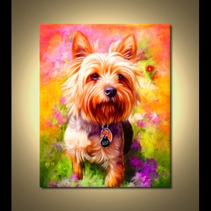 Yorkshire Terrier Portrait Custom Yorkshire Terrier Portrait Yorkshire Terrier Painting From Your Photos Yorkie Art by Iain McDonald image 3