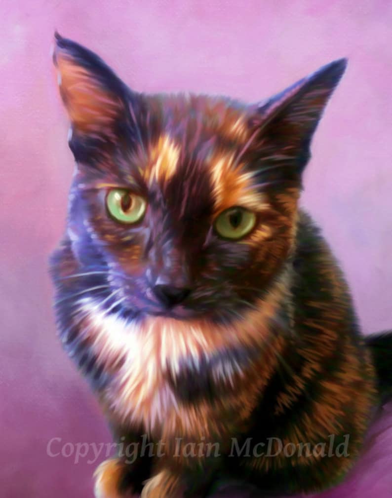 Cat Painting Custom Cat Art from photos. Custom Cat Portrait. image 4